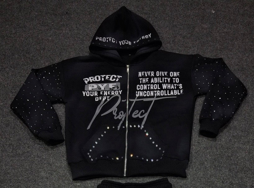 PYE Rhinestone Zipper Hoodie