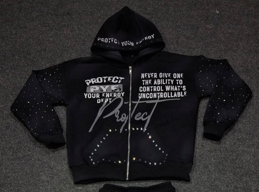 PYE Rhinestone Zipper Hoodie