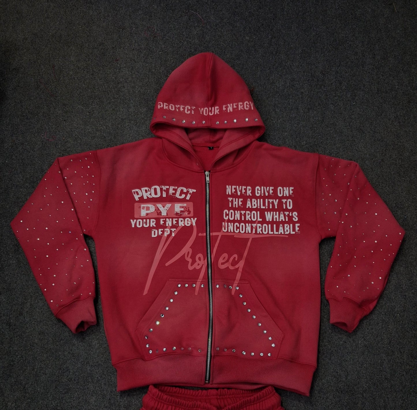 PYE Rhinestone Zipper Hoodie