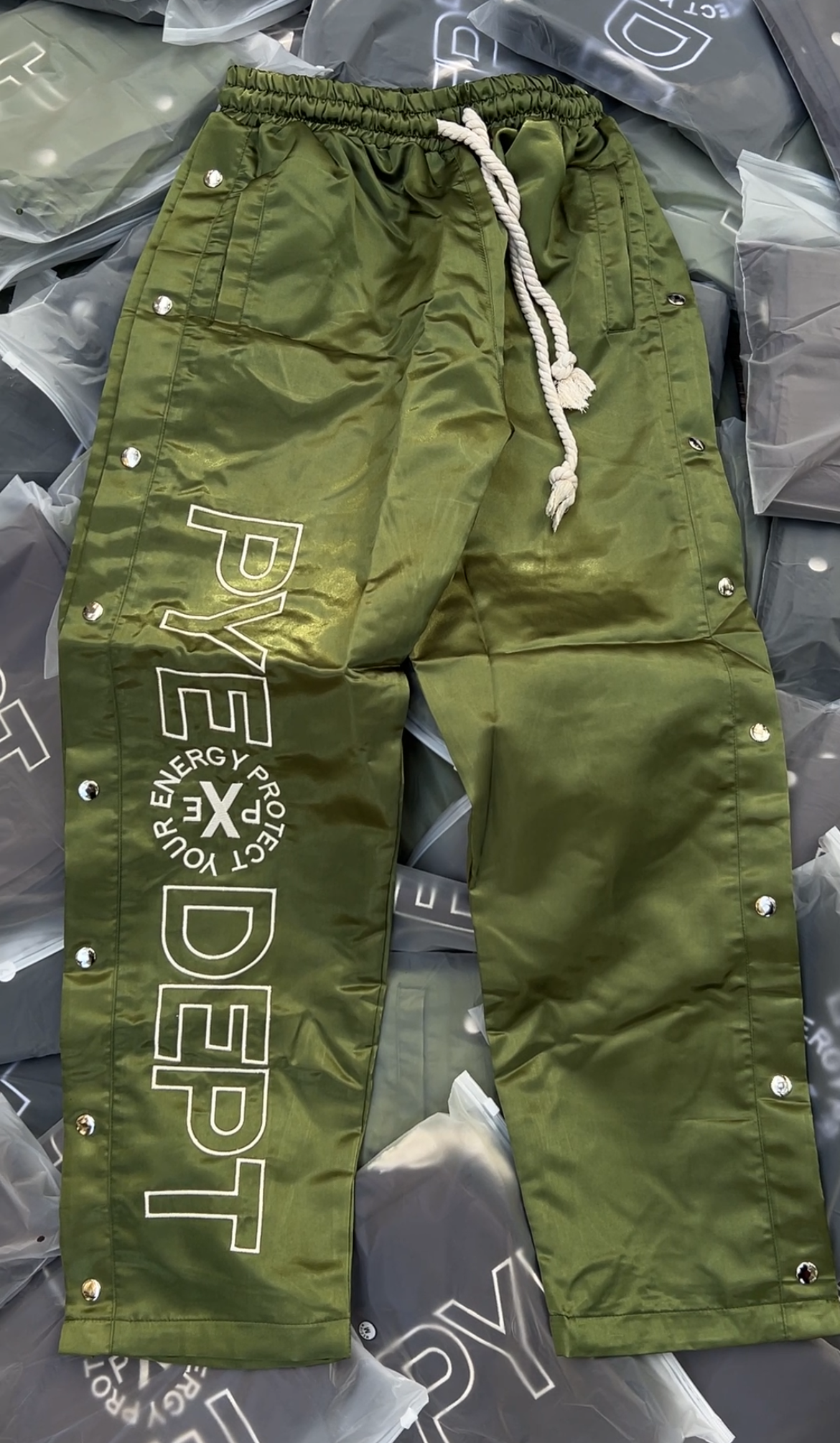 Poppin’ Buttons Track Pants