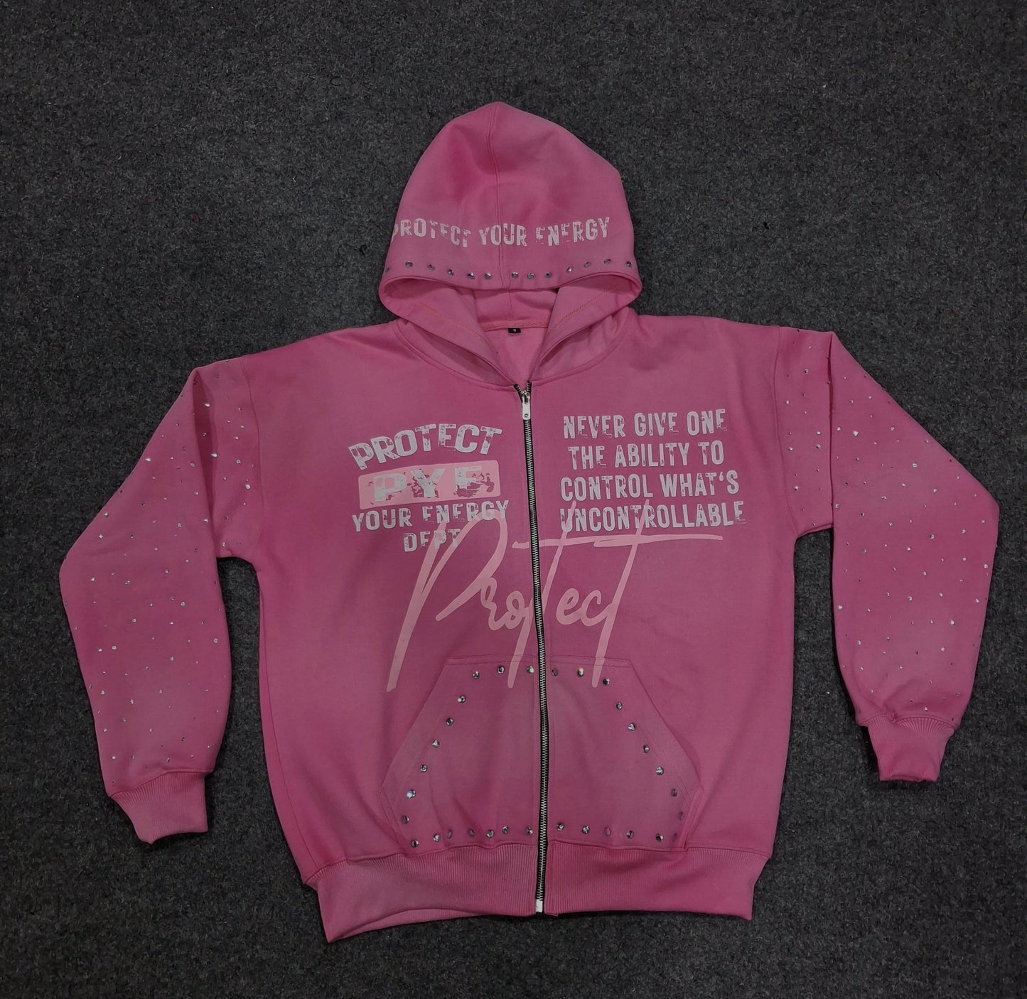 PYE Rhinestone Zipper Hoodie